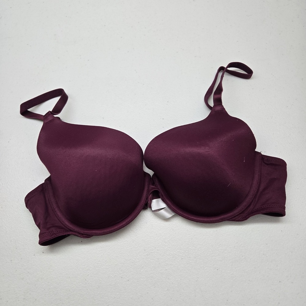 PINK Women Bra 34D Burgundy Lightly Lined T Shirt‎ Underwired